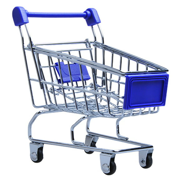 Children Shopping Cart Blue with Food High Efficiency Unique for Home